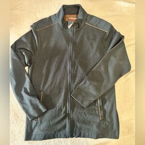 Johnston & Murphy Charcoal Jacket with Brown Accents